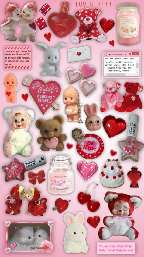 #collage #wallpaper #background #love #pink #red #loveaesthetic #valentines #aesthetic #coquette #teddybear #hearts #lovecore #vintage #y2k #kewpie Pink Collages Aesthetic, Valentines Aesthetic, Y2k Stickers, Background Love, Red Y2k, Collage Wallpaper, Love Backgrounds, Digital Footprint, Aesthetic Coquette