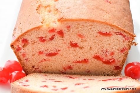 Cherry Loaf Recipe - My Island Bistro Kitchen Cherry Loaf Recipe, Cherry Loaf Cake, Cherry Loaf, Dessert Loaf, Cherry Bread, Bistro Kitchen, Loaf Cake Recipes, Pecan Cake, Cherry Cake