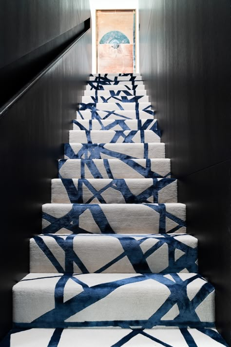 Bright Runner Rugs for Stairs, Hallways, Bedrooms | The Rug Company Striped Stair Runner, Stairs Carpet, Stair Rug Runner, Staircase Runner, Stair Rug, Rug Runners, London Home, Stair Runners, Luxe Interiors