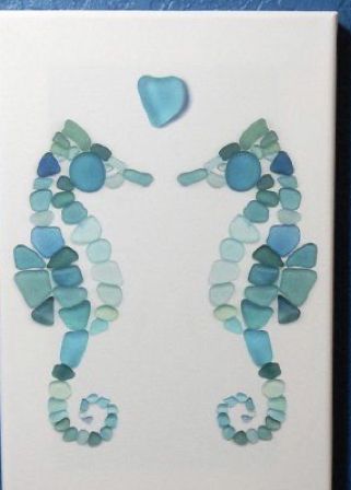 Seaglass Projects, Seahorse Crafts, Sea Glass Diy, Sea Glass Art Diy, Horse Poster, Sea Glass Mosaic, Sea Glass Art Projects, Seaglass Art, Beach Glass Crafts