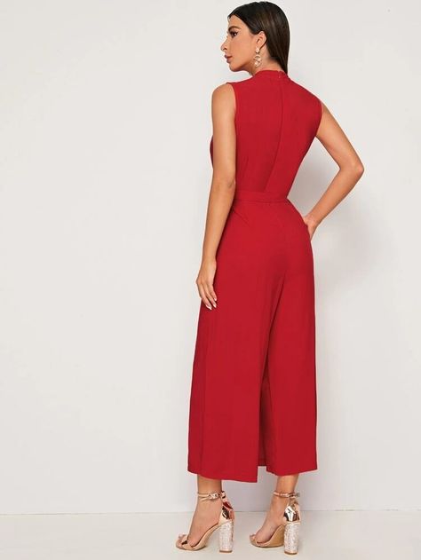 Bags Pattern, Shoulder Bags Pattern, Culotte Jumpsuit, Elegant Red, Collar Pattern, Jumpsuit Fashion, Rayon Fabric, Casual Style Outfits, Playsuit Jumpsuit