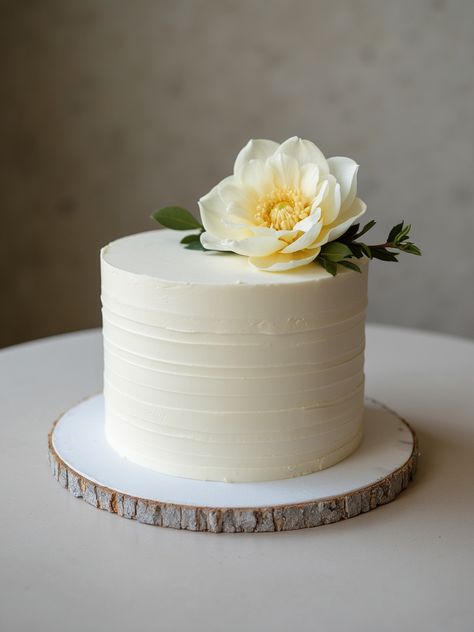 12 One-Tier Wedding Cake Ideas 1 Tier Wedding Cake Simple, 1 Layer Wedding Cake, 1 Tier Wedding Cakes, Layer Wedding Cake, Sunflower Wedding Centerpieces, Wedding Cake Peonies, Wedding Cake With Initials, Fondant Wedding Cakes, Small Wedding Cakes