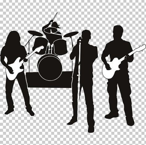 Band Black And White, Band Silhouette, Music Band Logo, Rock Png, Music Clipart, Music Png, Music Drawings, White Drawing, T Shirt Png