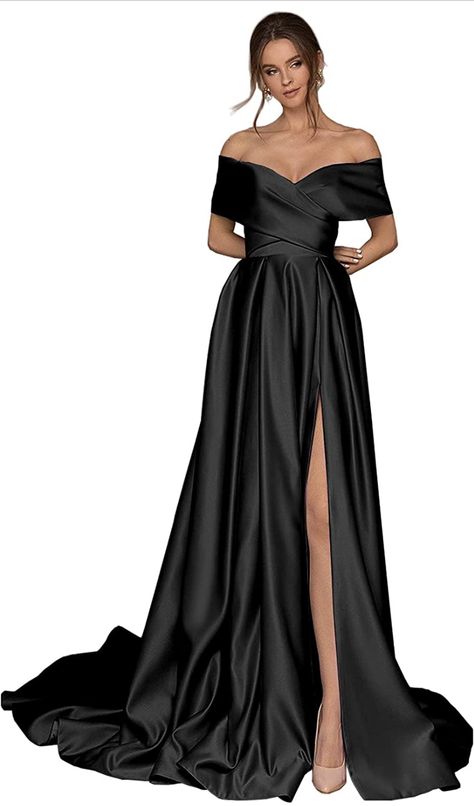 Off The Shoulder Prom Dresses, Ball Gown, Prom Dress, Off The Shoulder, Off Shoulder, Prom Dresses, Prom, Satin, For Women