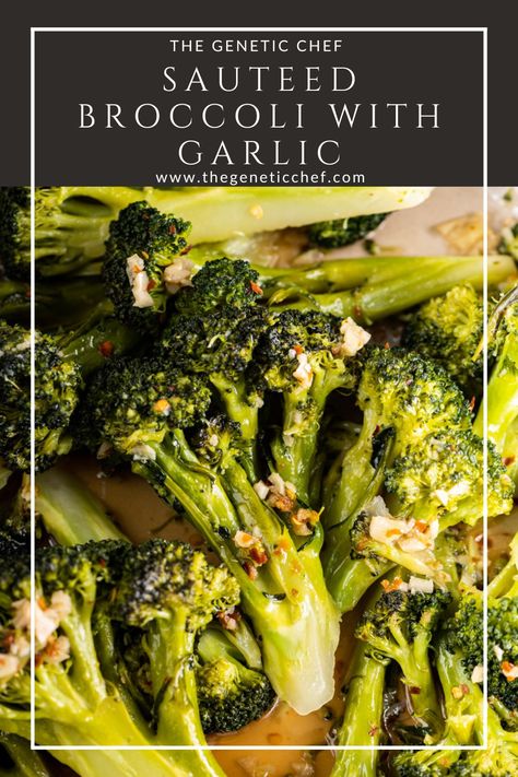 Sauteed broccoli with garlic and oil is an Italian classic side loaded with garlic - at least in my family - and it’s delicious! So simple to make and it’s good hot, warm, or even cold. It’s a perfect side for your table that everyone will enjoy. #sauteedbroccoli #broccoli #sides #Italian #Italianrecipes | @thegeneticchef Steamed Garlic Broccoli, Garlic Butter Parmesan Broccoli, Broccoli Garlic And Oil, Sauteed Mushrooms And Broccoli, Brocoli Garlic Recipe, Broccoli And Garlic, Broccoli Italian, Chinese Sauteed Broccoli, Season Broccoli