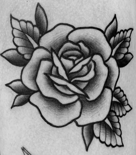 Tattoo Stencils To Practice Shading, Tattoos To Practice Shading, Tattoo Outline With Shading, Tattoos With Shading For Women, Beginner Tattoo Stencils With Shading, Beginner Shading Tattoo, Old School Rose Tattoo Black, Simple Shaded Tattoos, Rose Tattoo Shaded