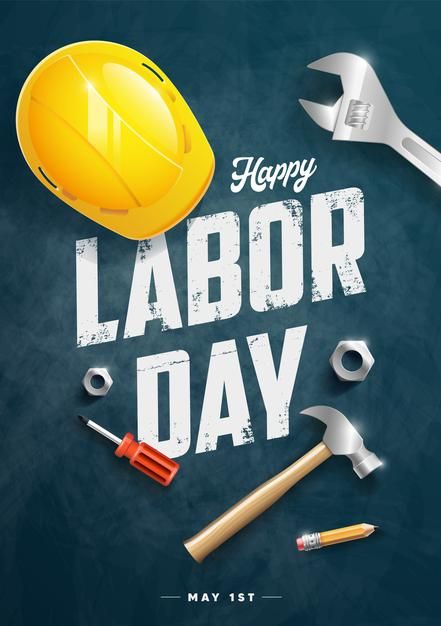 Premium Vector | Happy labor day poster design illustration Happy Workers Day Poster, Labor Day Creative Ads, Labour Day Poster Ideas, Labour Day Poster Design, May 1 Labor Day Poster, Labor Day Poster Design, May Day Poster, Labor Day Illustration, Labour Day Poster