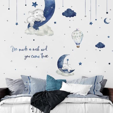 Toddler Bedroom Playroom, Blue Wall Stickers, Hot Air Balloon Nursery Decor, Boy Toddler Bedroom, Hot Air Balloon Nursery, Baby Wall Decor, Kids Room Wall Stickers, Adhesive Wall Art, Shower Balloons