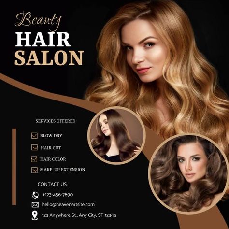 Hair Salon Offers Ideas, Unisex Salon Poster Design, Salon Services Poster, Hair Salon Poster Design, Beauty Salon Poster Design, Salon Social Media Posts, Hair Salon Background, Hair Salon Social Media, Hair Salon Poster