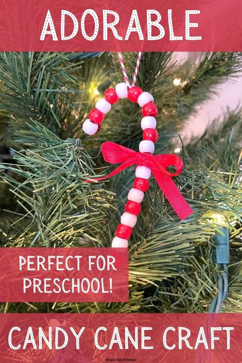 bead candy cane ornament Bead Candy Cane, Bead Crafts For Kids, Candy Cane Craft, Classroom Holiday Party, Diy Christmas Angel Ornaments, Candy Cane Crafts, Beads Candy, Candy Cane Ornament, Kids Christmas Ornaments