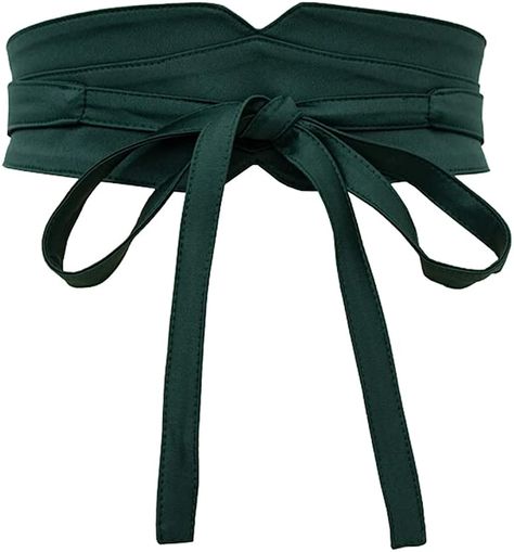 Aecibzo Women's Wide Waist Belt Self Tie Wrap Around Obi Waist Band Cinch Boho Dress Belts, Dark Green, Length 96.4inch, Fit waist 26.7-37.4inch : Amazon.ca: Clothing, Shoes & Accessories Wide Waist Belt, Dress Belts, Obi Belt, Tie Wrap, Wide Waist, Slim Waist, Character Costumes, Belted Dress, Waist Band