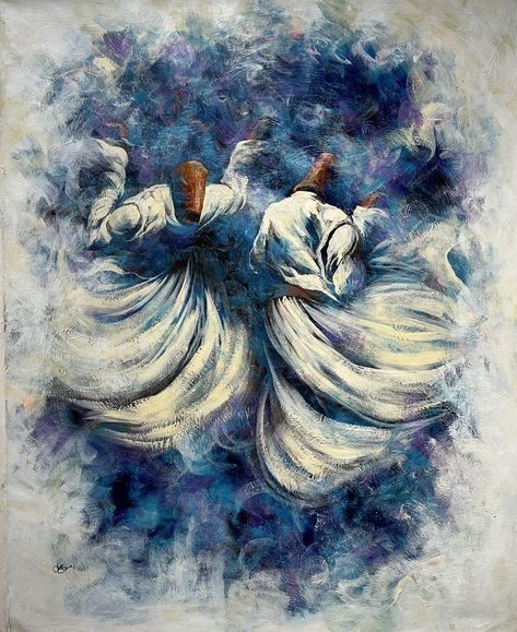 Sufi Pics, Whirling Dervish Painting, Sufi Painting, Dervish Art, Dervish Painting, Oil Painting Abstract Modern, Spiritual Art Painting, Simple Wall Paintings, Landscape Pencil Drawings