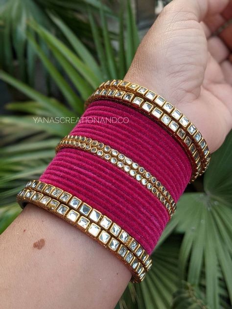 Silk Thread Bangles Design, Stone Bangles, Red Bangles, Thread Bangles Design, Colorful Bangles, Kundan Bangles, Silk Thread Bangles, Glass Bangles, Fancy Jewellery Designs