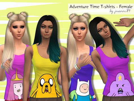 The Sims Resource - Adventure Time Female Tank-top Sims 4 Adventure Time, Adventure Time Tshirt, Vip Dress, Printed Summer Dresses, Zip Dress, Sims Community, Summer Prints, The Sims Resource, Sims Resource