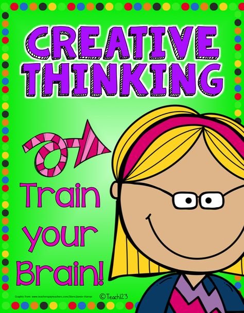 Gifted and talented lesson plus more!  For some students, thinking creatively and out-of-the-box comes naturally.  For others, modeling is needed in the beginning.  With practice, all your students can train their brains to think creatively and see things in a different way.  Check out an quick and easy way to add these lessons into your day.  $ Fluid Reasoning, Creative Thinking Activities, Science Experience, Gifted And Talented, Gifted Students, Divergent Thinking, Tips For Teachers, Thinking Strategies, Creative Thinking Skills