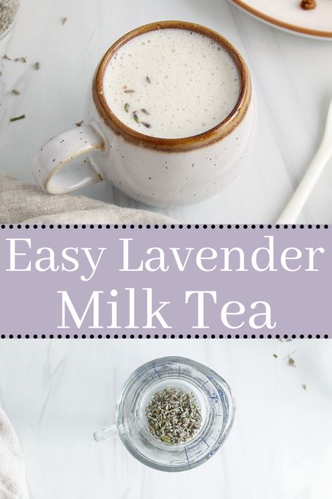 Lavender Milk Tea, Coffee Concoctions, Lavender Drink, Milk Tea Recipe, Lavender Milk, Bedtime Drink, Bedtime Tea, Milk Tea Recipes, Lavender Recipes