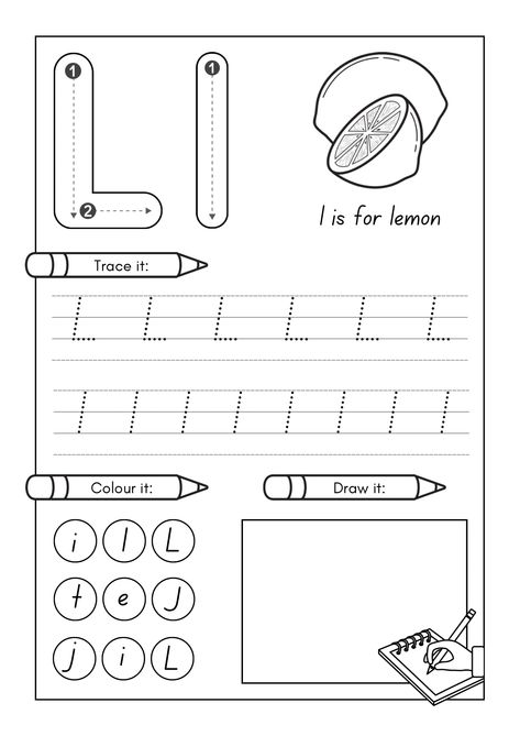 Letter L Worksheet, Learning To Write Letters, Letter L Worksheets, Abc Worksheets, Write Letters, Letters Of The Alphabet, Tracing Letters, Letter L, Tracing Worksheets