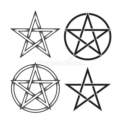 Set of pentagram or pentalpha or pentangle. Hand drawn dot work ancient pagan sy #Sponsored , #advertisement, #advertisement, #pentalpha, #Set, #pentagram, #pentangle Black Work Flash, 5 Point Star Tattoo, Pentagram Tattoo, Witches Jar, Small Star Tattoos, Grim Reaper Tattoo, Pagan Symbols, Sick Tattoo, Warrior Tattoos