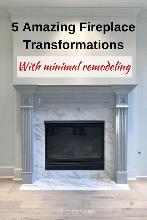 5 Amazing Fireplace Transformations How To Remodel Fireplace Mantle, Traditional Fireplaces And Mantels, Painted Fireplace Mantles, Fireplace Makeover Tile Modern, Fireplace Granite Surround, Updated Fireplace Mantle, Transitional Fireplace Makeover, Transitional Fireplace Mantle, Fireplace Mantle Painting Ideas