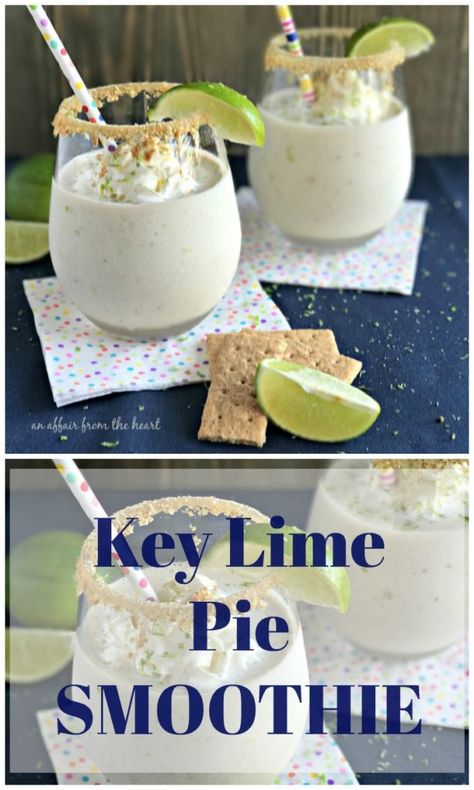 Key Lime Pie Smoothie, Healthy Key Lime Pie, Healthy Refreshing Drinks, Key Lime Desserts, Green Drink Recipes, Nutrient Dense Smoothie, Lime Drinks, Protein Shake Smoothie, Creamy Smoothies