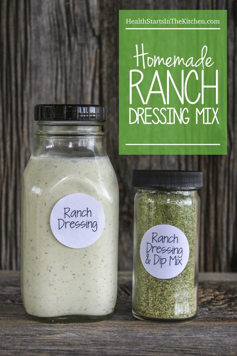 Homemade Ranch Dressing & Dip Mix - Healthy & All Natural Healthy All Natural Recipes, Tea Infographic, Appetizer Vegan, Strawberry Blondie, Homemade Ranch Dressing Mix, Natural Breakfast, Buttermilk Powder, Ranch Dressing Dip, Homemade Dressings