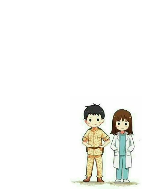 DOTS Chibi Army And Doctor Couple, Army Doctor, Song Hye Kyo Style, Eid Poetry, Songsong Couple, Army Couple, Love Cartoon Couple, Islamic Cartoon, Friends Wallpaper