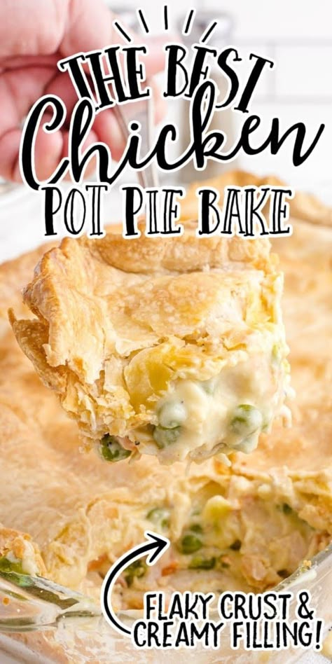 Easy Oven Chicken Pot Pie, Chicken Pot Pie Recipe Oven, Easy Chicken Pot Pie With Pie Crust, Leftover Chicken Pot Pie, Easy Creamy Chicken Pot Pie, Chicken Pie Crust, Turkey Pot Pie Recipe Easy, Creamy Chicken Pot Pie Recipe, Chicken Pot Pie Bake