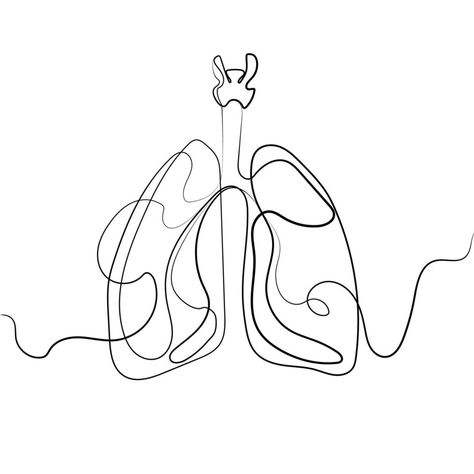 Anatomical human lungs silhouette Continuous line drawing vector illustration. Human organ lung sketch outline drawing.Dynamic medical internal anatomy concept minimalist linear illustration. Medical Sketches, Lung Drawing, Doodle Anatomy, Lungs Illustration, Lungs Drawing, Internal Anatomy, Sketch Outline, Lung Anatomy, Linear Illustration