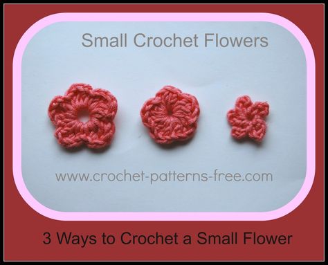 3 Small #Crochet Flower Free  Patterns (how to crochet tiny to Teeny-weeny flowers) Crochet Flower Patterns Free, Small Crochet Flower, Small Crochet Flowers, Football Crochet, Crochet Small Flower, Crochet Puff Flower, Crochet Flowers Easy, Crochet Flowers Free Pattern, Modern Crochet Patterns