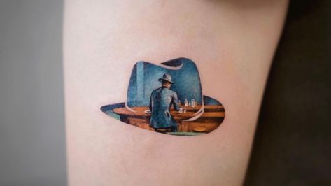 Nighthawks Edward Hopper Tattoo, Nighthawks Tattoo, Edward Hopper Tattoo, Hopper Tattoo, Shaggy And Scooby, Studio Tattoo, Tattoo Magazines, Edward Hopper, New Tattoos