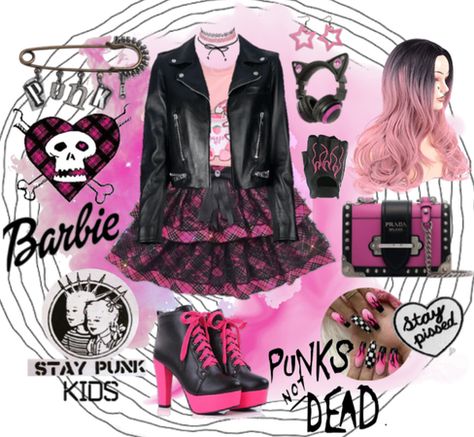 punk Barbie Outfit | ShopLook Punk Rock Barbie Outfit, Punk Rock Barbie, Pink Punk Rock Outfits, Punk Barbie Outfit, Punk Pop Outfits, Barbie Challenge, Rock Barbie, Punk Barbie, Bubblegum Goth