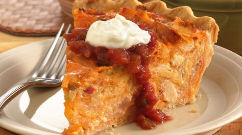 Chicken Quiche Recipes, Quiche Chicken, Tortilla Quiche, Chicken Quiche, Easy Quiche, Creamy Chicken Enchiladas, Quiche Recipes Easy, Pillsbury Recipes, Chunky Salsa