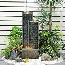 Water Feature Outdoor, Garden Fountains Outdoor, Indoor Waterfall Fountain, Modern Outdoor Fountains, Outdoor Waterfall Fountain, Fountain Outdoor, Outdoor Waterfalls, Modern Fountain, Indoor Water Fountains