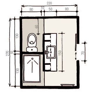 center wall with toilet & shower behind - opt 2 for minimal sized bathroom تصميم دورة مياه, Design Interior Baie, Bathroom Plans, Bathroom Floor Plans, Bad Inspiration, Basement Bathroom, Tiny Bathroom, Bathroom Layout, Bath Room