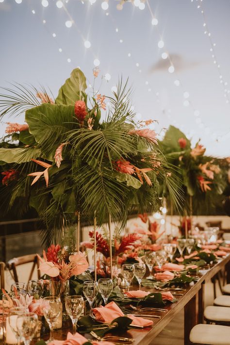 Tropical Table Decor Wedding, Tropical Romantic Wedding, Outdoor Tropical Wedding Reception, Tropical Classy Wedding, Tropical Elegance Wedding, Tropical Chic Wedding Decor, Boho Tropical Wedding Decor, Tropical Wedding Ceremony Decor, Tropical Theme Wedding Decorations