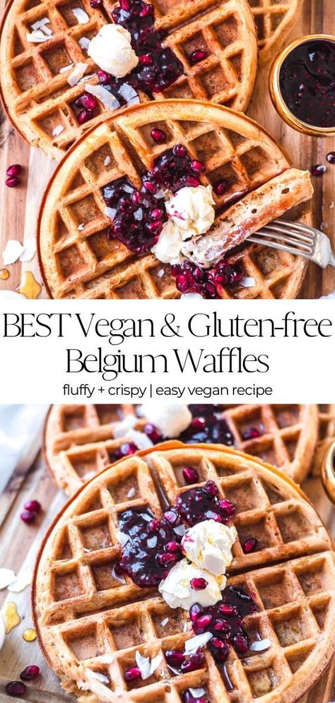 Waffle Mix Recipes, Oat Waffles, Easy Waffle Recipe, Belgium Waffles, Vegan Waffles, Waffles Easy, Gluten Free Waffles, Gluten Free Oatmeal, Gluten Free Recipes For Breakfast