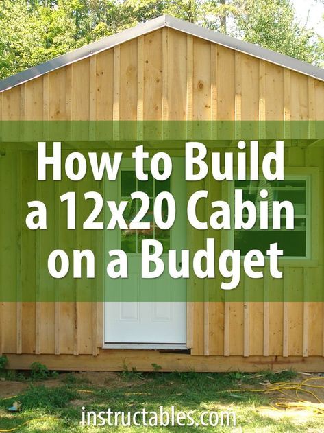 How to Build a 12x20 Cabin on a Budget: Building a cabin yourself is much more economical than buying a prefab storage shed. The cost of materials for this build, including doors and windows, was around $2,200, which was about the same price as the install would have been on one of this l… 12x20 Cabin, Small Cabins On A Budget, Cabin On A Budget, Wood Projects Christmas, Build Your Own Cabin, Amazing Sheds, Wooden Tool Boxes, Rustic Furniture Diy, Building A Cabin