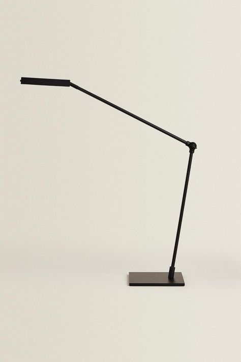 LED METAL DESK LAMP - Faded black | ZARA United States Modern Bedside Table Lamps, Japanese Office, Metal Desk, Lead Metal, Cordless Lamps, Iron Lamp, Metal Desks, Bulb Light, Industrial Lamp