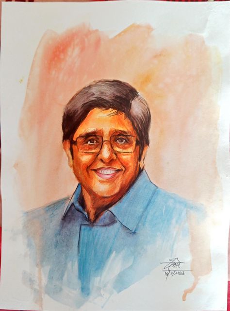 Kiran Bedi Watercolor portrait by Artist Chinmay Bhave Kiran Bedi, Watercolor Portrait, Watercolor Portraits, Self Portrait, Quick Saves