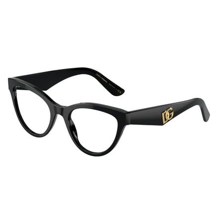 The Dolce & Gabbana DG 3372 501 womens cat-eye eyeglasses, feature black plastic frame and logo stamped demo lenses lenses. The Dolce & Gabbana model DG 3372 comes in size; lens 50mm x bridge 20mm x temple 145mm. This item will come with Dolce & Gabbana box, case, cloth and paperwork, and they can be fitted with your prescription by a licensed professional. Size: 50/20/145.  Color: Multicolor. Feb 13, Dolce E Gabbana, Logo Stamp, Black Plastic, Cat Eye, Temple, Dolce And Gabbana, Lenses, 50 %