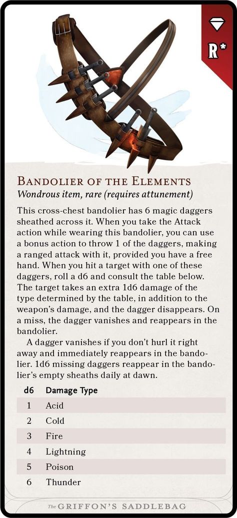 Dnd Western, Dnd Magic Items Homebrew, The Griffon's Saddlebag, Griffon's Saddlebag, Homebrew Items, Dnd Magic, Dnd Homebrew, Dnd Items, Dungeon Master's Guide