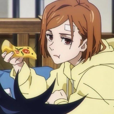 nobara kugisaki — jujutsu kaisen Nobara Kugisaki, Jujutsu Kaisen, Anime Character, Jujutsu, Short Hair, Pizza, Hair, Anime, Pizzas