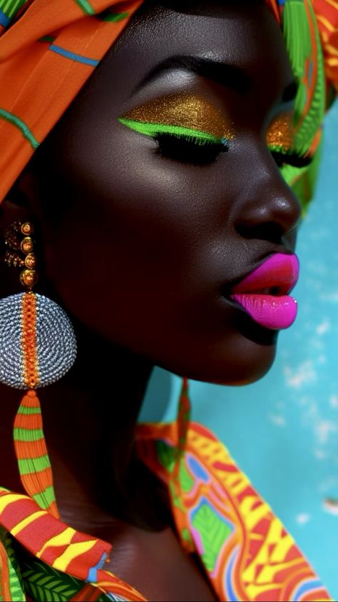 African Face Paint, Black Magic Woman, Face Products, Event Design Inspiration, Art Of Beauty, Black Butterfly, Black Women Art, Black Art, Event Design