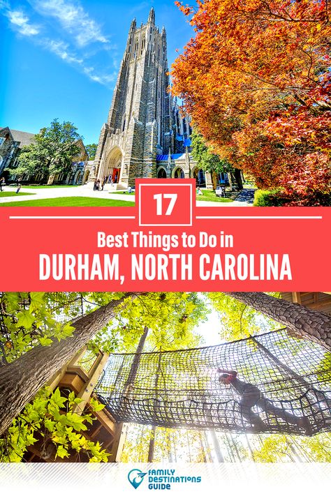 Want to see the most incredible things to do in Durham, NC? We’re FamilyDestinationsGuide, and we’re here to help: From unique activities to the coolest spots to check out, discover the BEST things to do in Durham, North Carolina - so you get memories that last a lifetime! #durham #durhamthingstodo #durhamactivities #durhamplacestogo Things To Do In Hatteras Nc, Things To Do In Hendersonville Nc, Durham North Carolina Aesthetic, Durham Nc Things To Do, East Coast Vacation, Chapel Hill North Carolina, Durham City, North Carolina Vacations, South Carolina Travel