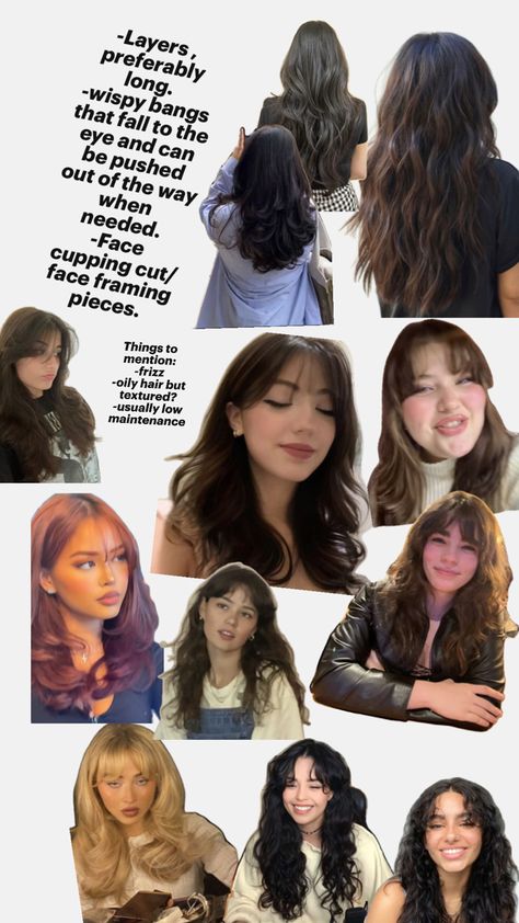 Hair Layered, Hair Inspiration Long, Layered Haircuts For Medium Hair, Hairstyles For Layered Hair, Wispy Bangs, Hair Stylies, Haircuts For Medium Hair, Oily Hair, Hair Inspiration Color