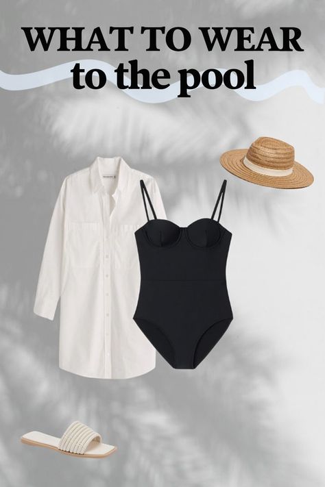 Pool Day Outfit Ideas + More Vacation Looks What To Wear To The Pool Outfit Ideas, Swimming Party Outfits, Hotel Pool Outfit, Chic Pool Outfit, Beach Swim Outfit, Classy Pool Outfit, Pool Holiday Outfits, Swimming Pool Party Outfit, Backyard Pool Party Outfit