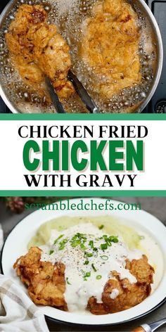 Chicken With Country Gravy, Southern Chicken Fried Chicken, Country Fried Chicken And Gravy Southern Style, Homemade Chicken Fried Chicken, Chicken And Country Gravy, Gravy For Fried Chicken, Country Meals Southern Style, Country Cooking Recipes Southern Style, Chicken Fried Chicken With Gravy