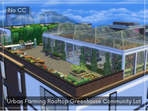 A.lenna's Urban Farming Rooftop Greenhouse Community Lot - no cc Roof Top Greenhouse, Rooftop Greenhouse Roof Gardens, Urban Farming Design, Farming Architecture, Roof Greenhouse, Rooftop Farming, Rooftop Greenhouse, Urban Greenhouse, Rooftop Garden Urban