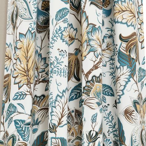 Dining Room Curtains, Indoor Window, Blue White Decor, Floral Room, Lush Decor, Darkening Curtains, Room Darkening Curtains, Colorful Curtains, Blue Decor