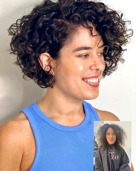 16 Stunning Rezo Cut Ideas to Show Your Curl Stylist Short Curly Hairstyles For Women, Curly Cuts, Curly Pixie Hairstyles, Curly Pixie Haircuts, Bob Haircut Curly, Short Curly Hairstyles, Short Curly Haircuts, Curly Pixie, Short Curly Bob